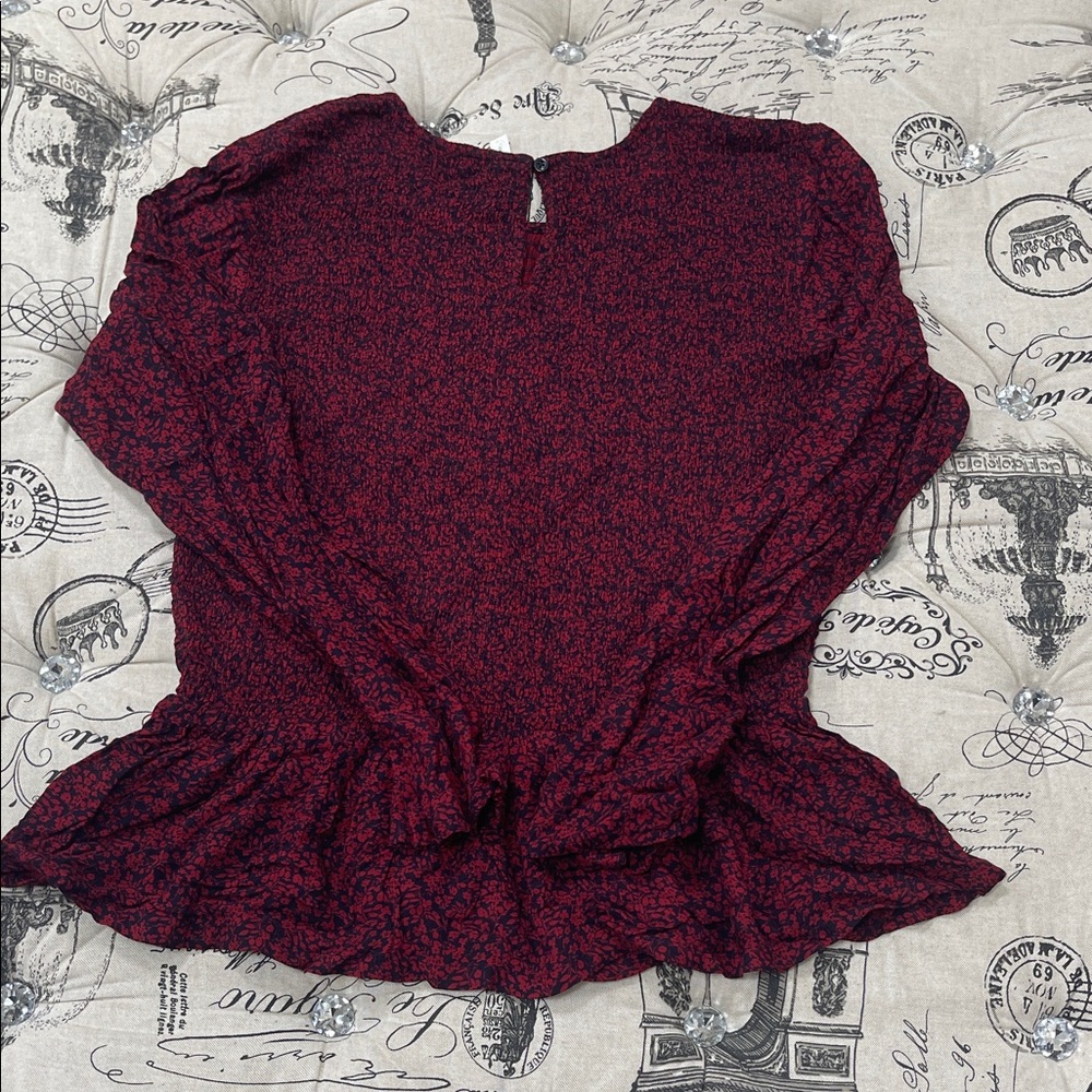 Treasure & Bond Maroon Ruffle Top - Picture 11 of 11